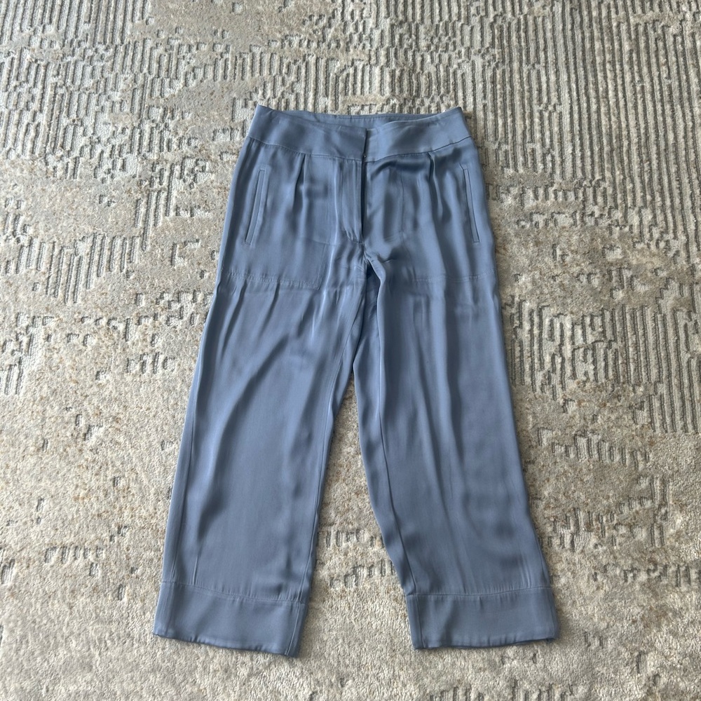 Kit and Ace Slate Blue silk like Trousers / cropped
